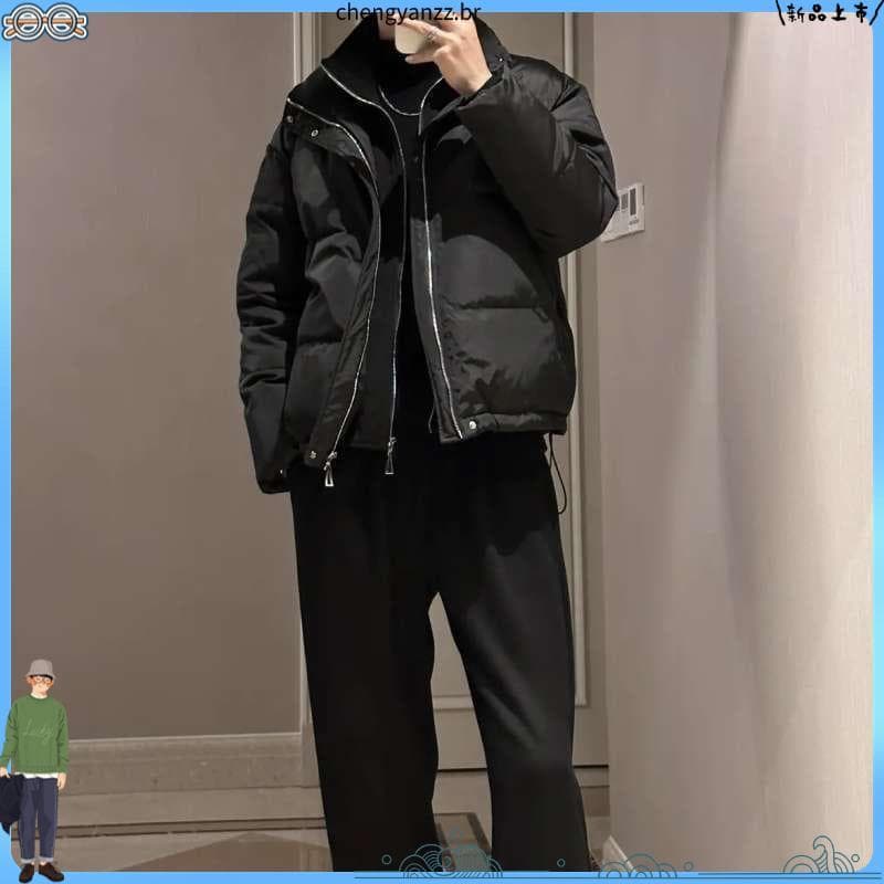 Inverno all-match falso de duas peças engrossado quente acolchoado jaqueta masculina novo estilo bonito High-End meninos