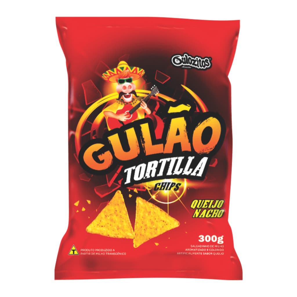 Salgadinho Gulão Queijo Nacho 300g - PACOTE GRANDE