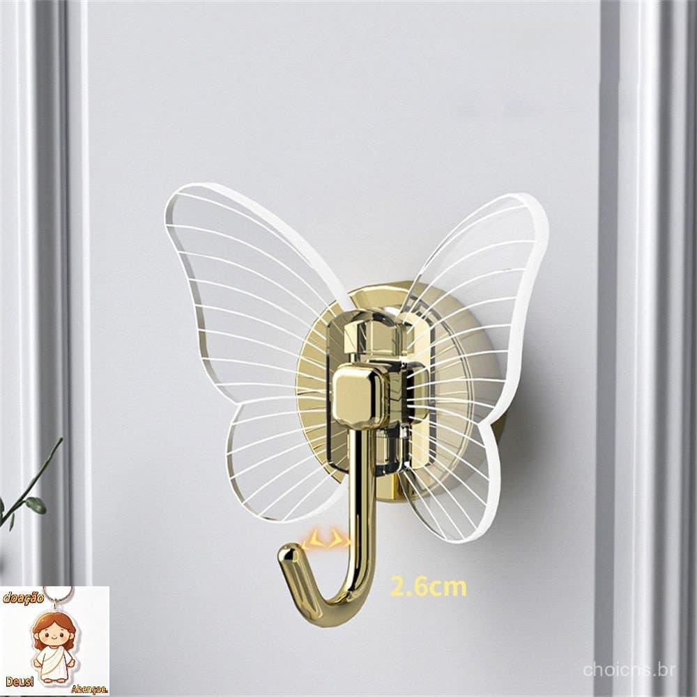 Gancho De Toalha Borboleta Em Aço Inoxidável , Para Robe , Montagem Na Parede Banheiro , Quarto , Bilik Tidur-Toysmall D