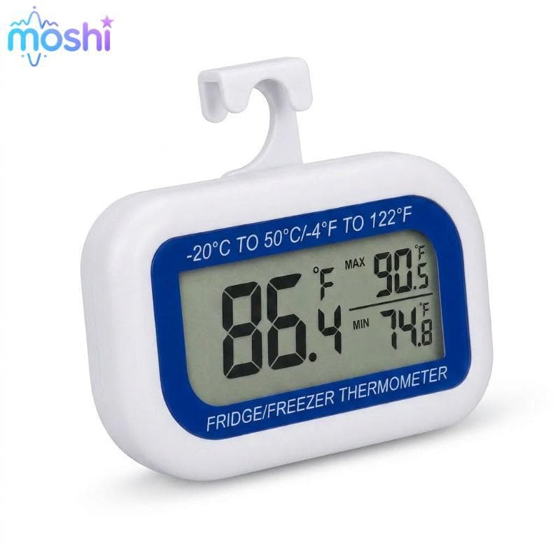 MOSHI Termômetro Digital Para Geladeira , Economia De Energia , Registro Máximo Mínimo , Gancho Magnético Freezer , Pres