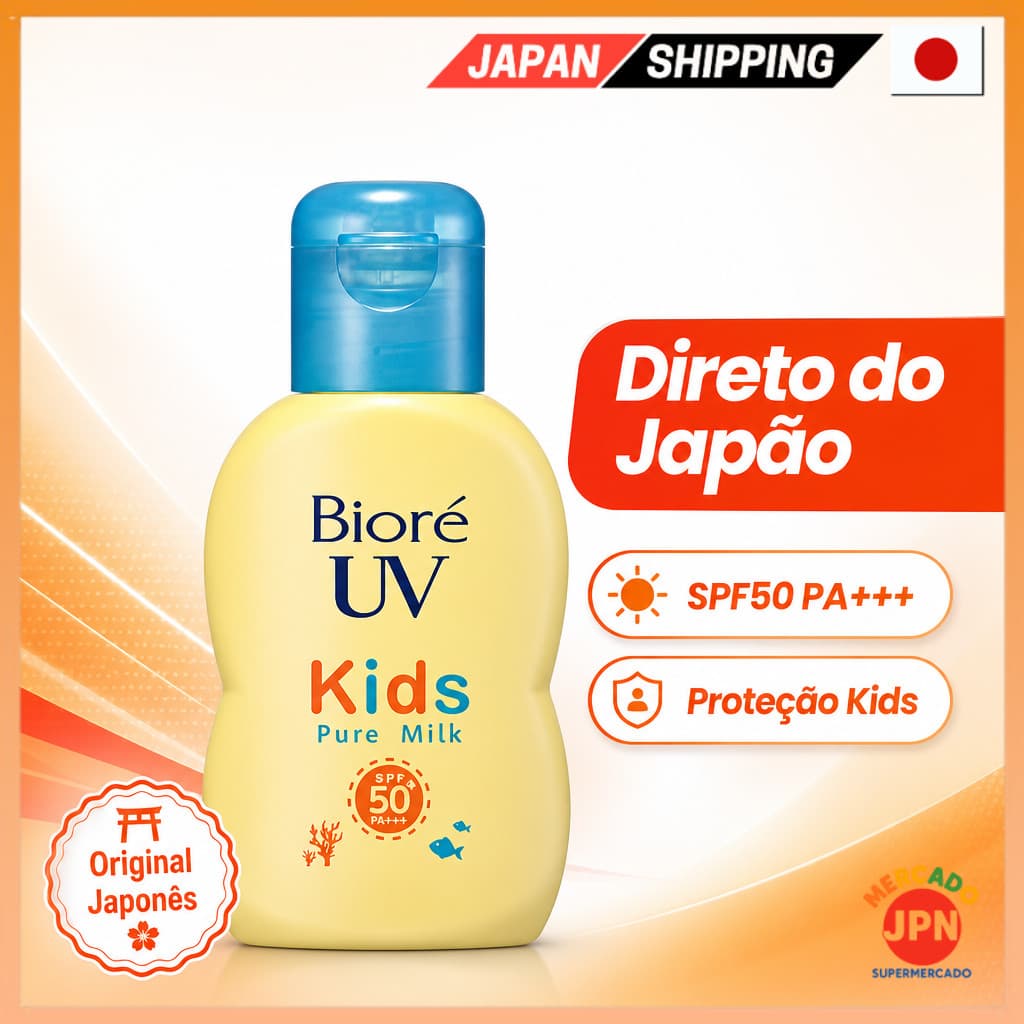 Bioré UV Kids Pure Milk Protetor Solar 70ml SPF50 / PA+++ Non-fragrance Kids UV co Direct from JAPAN