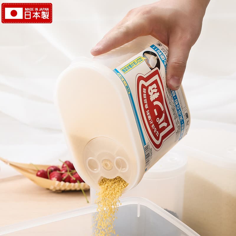 Jarra de farinha importada do japão, caixa de armazenamento de amido, plástico de cozinha, caixa selada para armazenamen