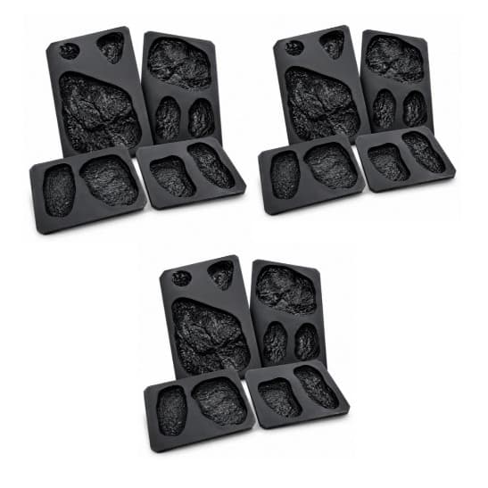 Kit Com Formas 3D de Pedra Moledo com 10 cavidades em ABS 1MM