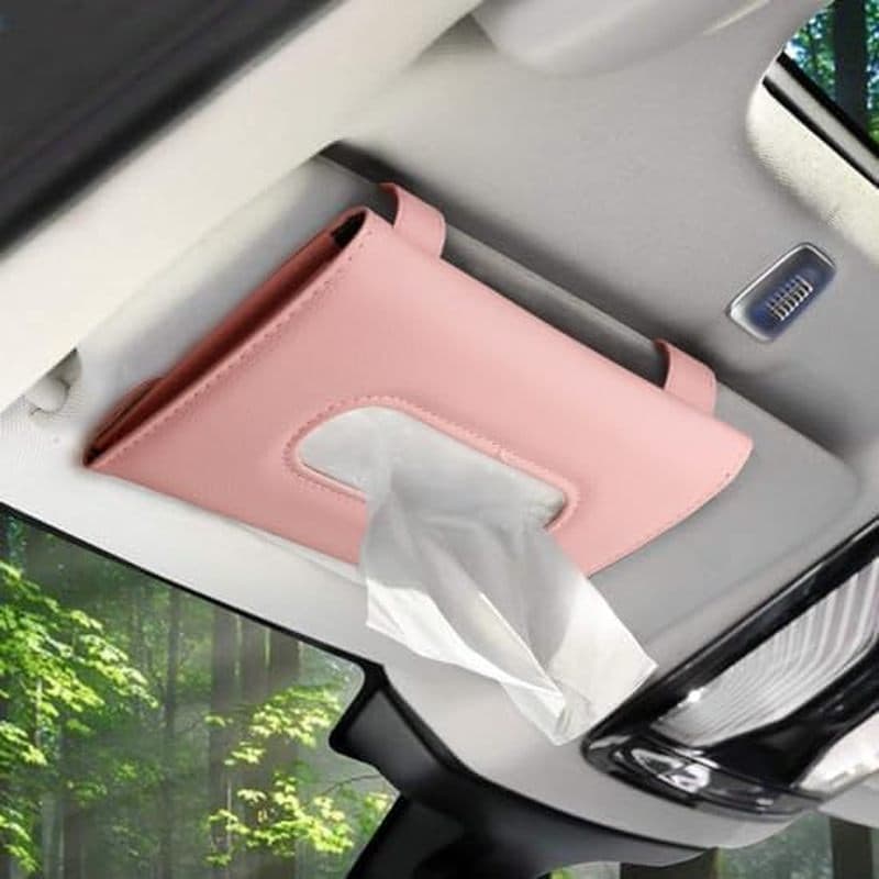 Suporte De Lenços De Carro Para Carros , Porta-Viseira , Caixa Máscaras Descartáveis Dispensador De Máscara (Bege)