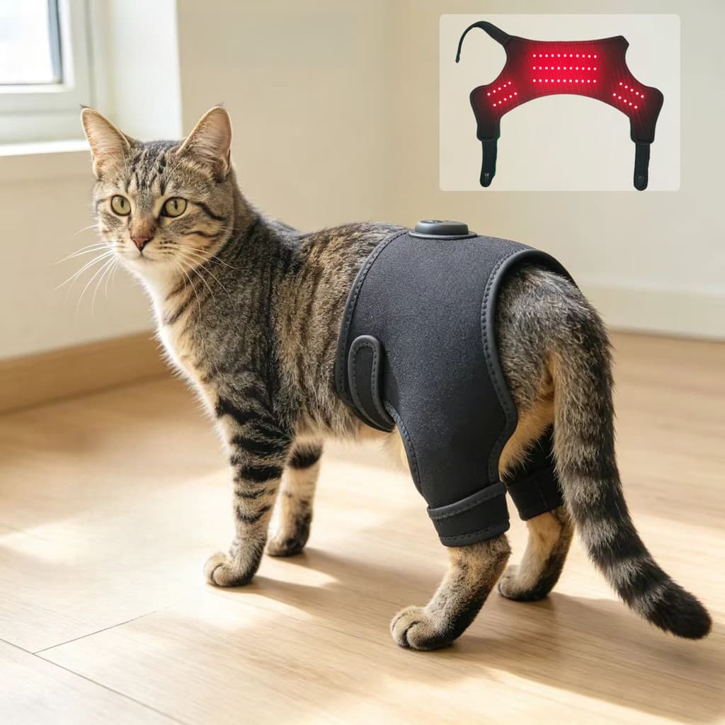 Cinta de Terapia com Luz Vermelha para Quadril de Animais de Estimação, Cinto de Fisioterapia por Infravermelho para Alí