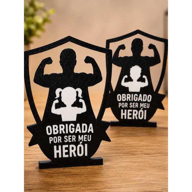Dia dos Pais-Placa Decorativa em Impressão 3D – Melhor Pai do Mundo ️