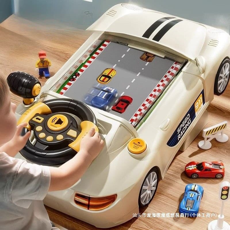 Console de Jogo de Aventura de Corrida para Crianças, Brinquedo para Meninos e Meninas de 3 a 6 Anos, Simulação de Condu