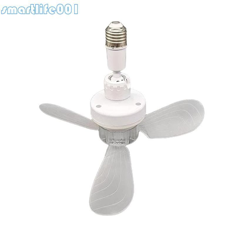 Ventilador De Teto Com Base E27 Ajustável S * Motor Silencioso De Três Lâminas Adequado Para Áreas Pequenas