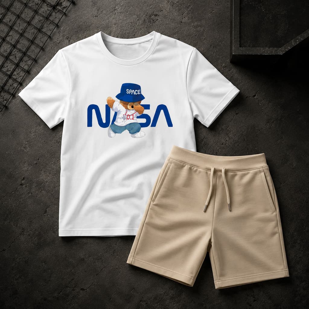 Conjunto Infantil Masculino Conjunto Menino Infantil Kit Conjunto infantil Bermuda + Camisa Kids