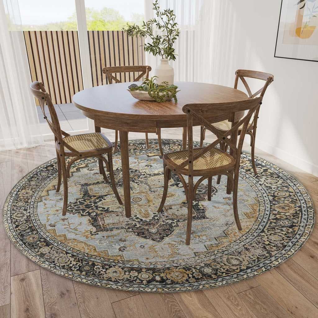 [Novo produto] Retro flor redonda espessada tapete quarto grande área cheia de tapetes domésticos sala de estar tapete d