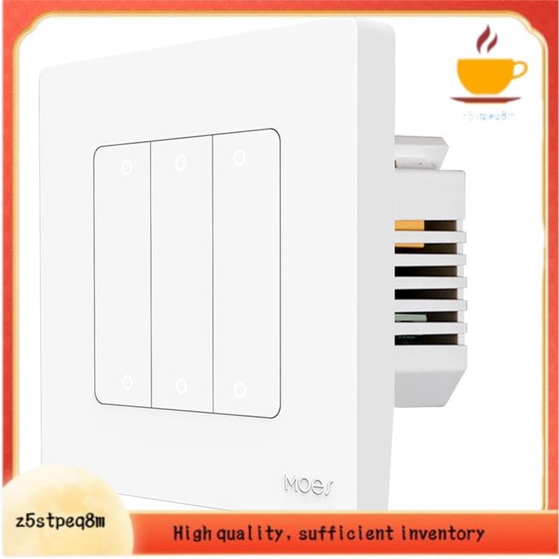 ZigBee Star Ring 6 Gang Interruptor De Luz Inteligente Para Casa-Fio Neutro Necessário Instalação De Parede Branco