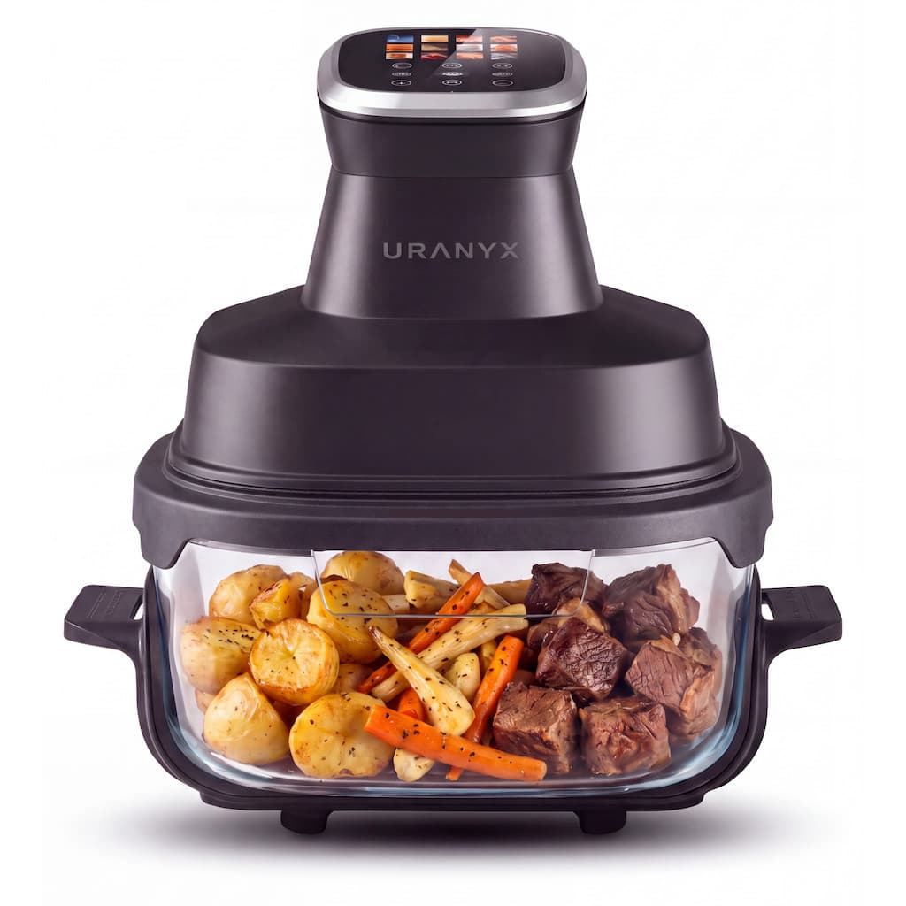 AirFryer Fritadeira Digital Uranyx 4L 1500w de Vidro Tela Touch 110-220v