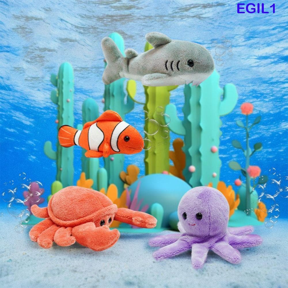 EGIL1 Boneca De Dedo De Animal De Desenho Animado , Pelúcia Para Contar Histórias , Fantoche Animais Marinhos , Polvo De