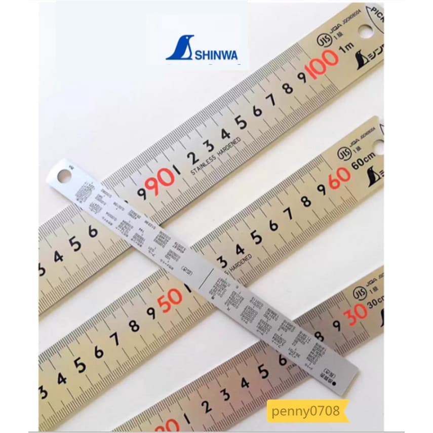 Japão Japão Japão SHINWA Régua de aço inoxidável de alta precisão/régua de medição fosca 13134 30cm 60cm