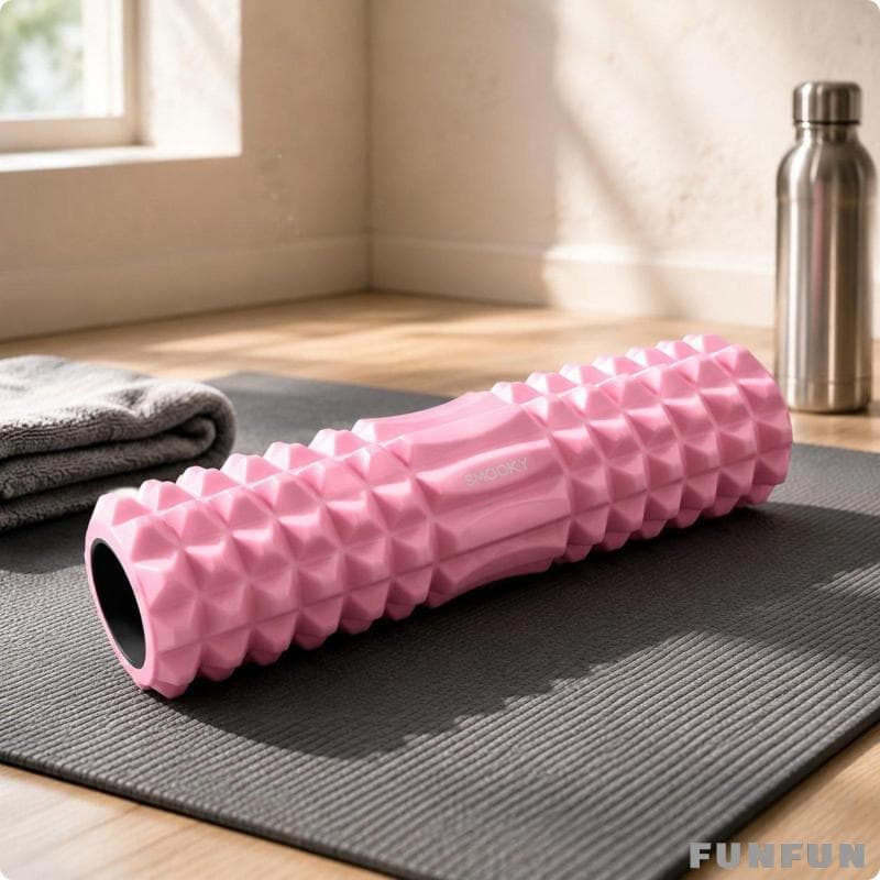 [Funfun] Rolo De Espuma Ridged Sólido Interior Rosa Equipamento De Exercício Liberação Muscular Melhora A Mobilidade