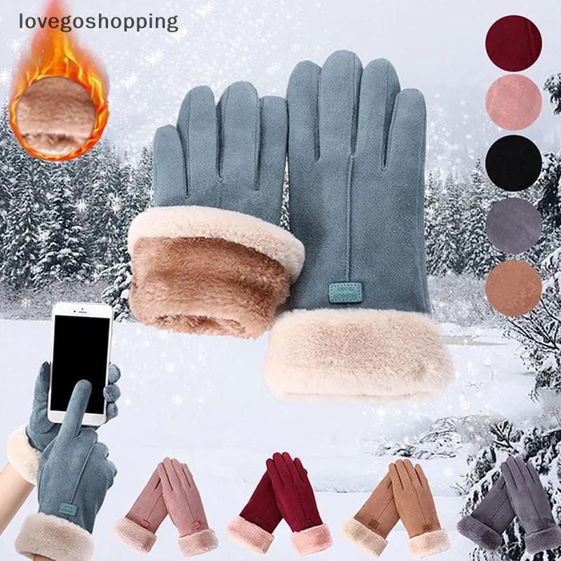 [lovego] Luvas Femininas de Inverno e Outono 2023, Estilo Fofo, Quentes, de Pelúcia, para Esportes ao Ar Livre BR G4JH