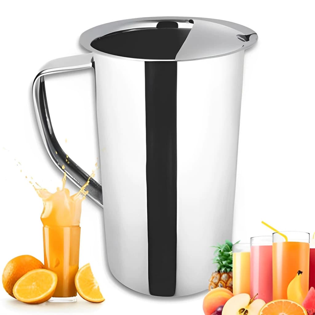 Jarra De Inox 1,8L Para Água Suco Chá Gelado Com Aparador De Gelo