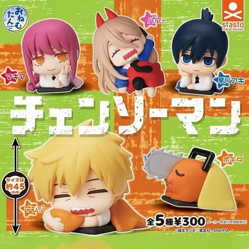 Conjunto Completo De 5 Pacotes De Motosserra premium-Denji , Makima , Power , Aki Hayakawa E Pochita Sleeping Pose De Ca