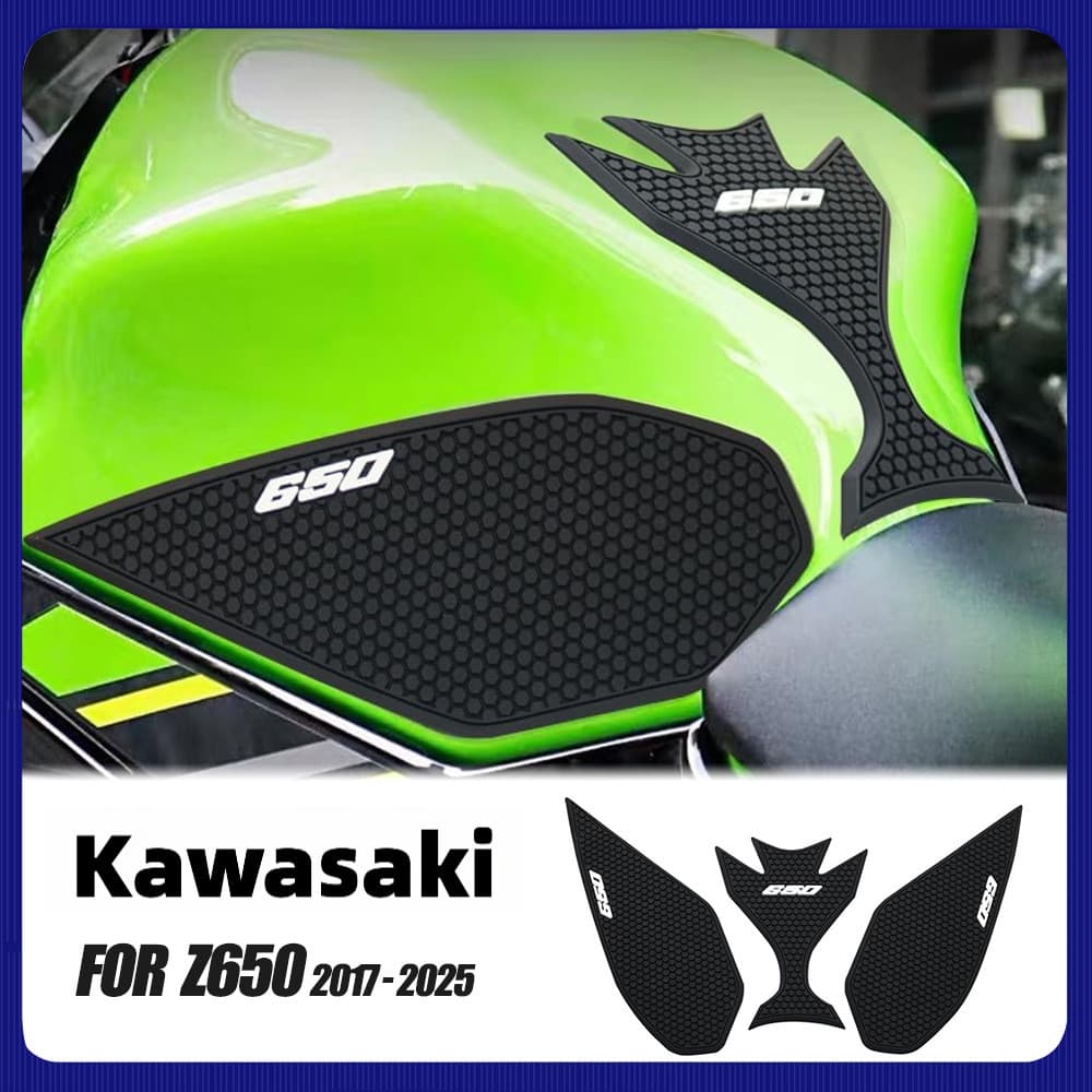 Adesivo para tanque de combustível de motocicleta Kawasaki Z650 1017-2025, acessórios de proteção antiderrapantes e anti