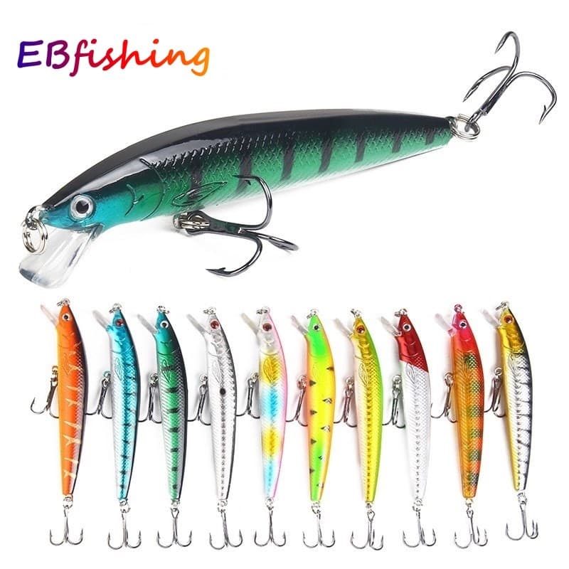 Isca De Pesca 10cm 9g Minnow Topwater Iscas Para Baixo Água Salgada Doce