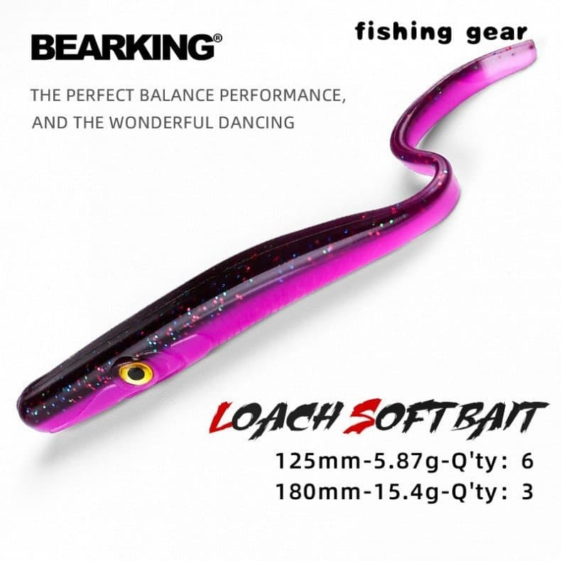 BEARKING Isca de Pesca 125mm 180mm Crazy Slug Isca Macia para Robalo Isca Artificial de Silicone em Forma de Minhoca Sha
