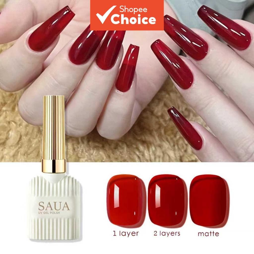 Esmalte de gel em gel vermelho, esmalte de gel sanguíneo transparente, esmalte de gel em gel vinho, esmalte de gel em