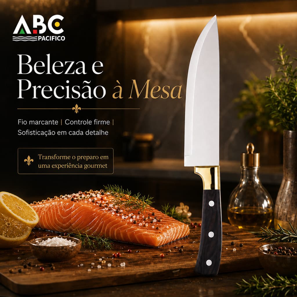 Faca Cutelo Profissional Aço Inox Forjado Inteiriço Premium para Churrasco Açougue Desossar Carne Cozinha Chef