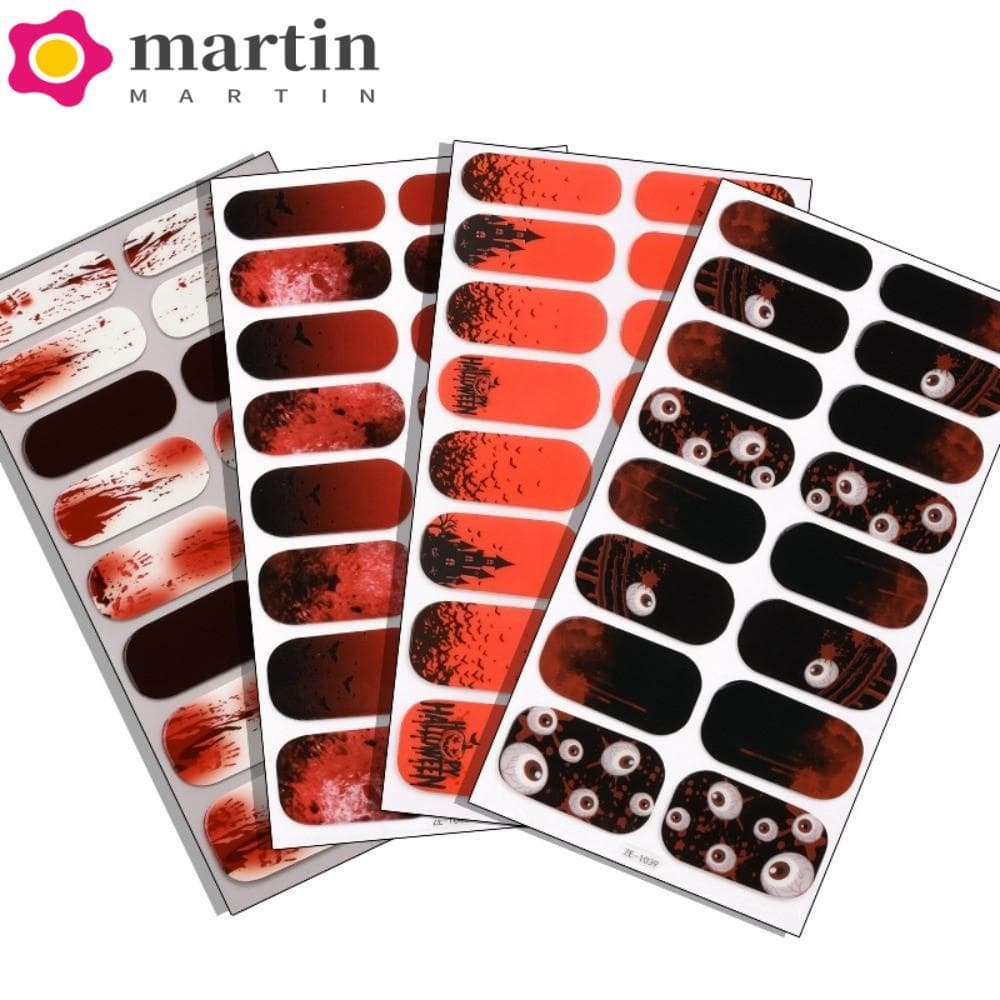 Adesivo Luminoso Para Unhas MARTIN Halloween , Filme De Gel Esmalte De Globo Ocular De Morcego , Aranha