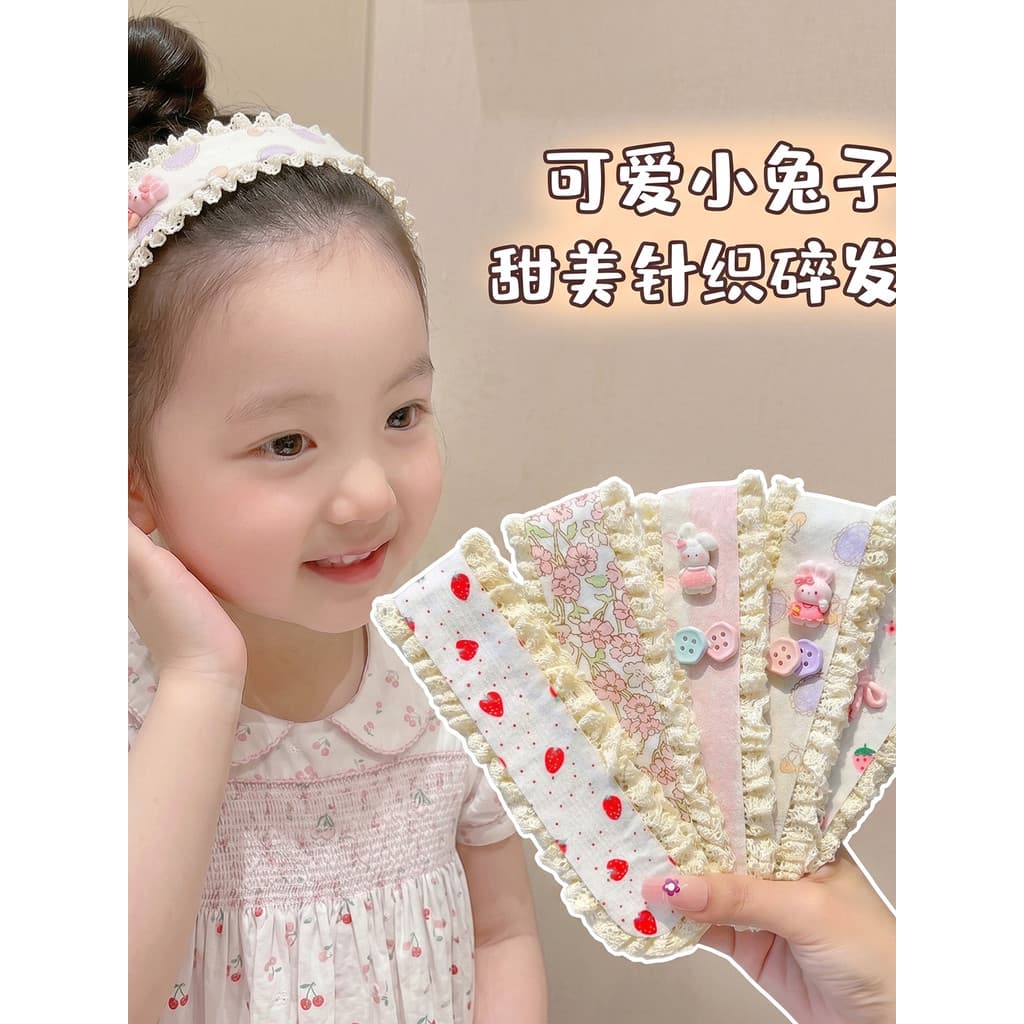 Doce bonito crochê renda feminino respirável pele-amigável mão-malha bandana estilo Pastoral acessórios de cabelo diário