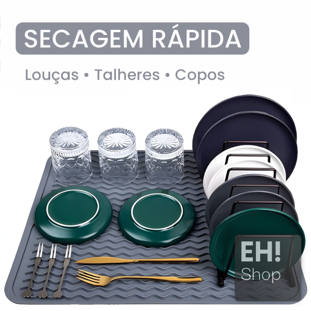 Tapete Escorredor de Louça e Descanso de Panela em Silicone Pia Banheiro Antitérmico Antiderrapante   LSD2