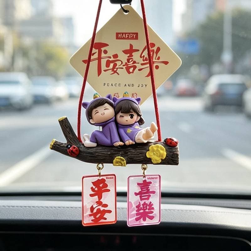 Casal criativo balanço carro bonito pingente espelho retrovisor do carro Interior paz aromaterapia pingente