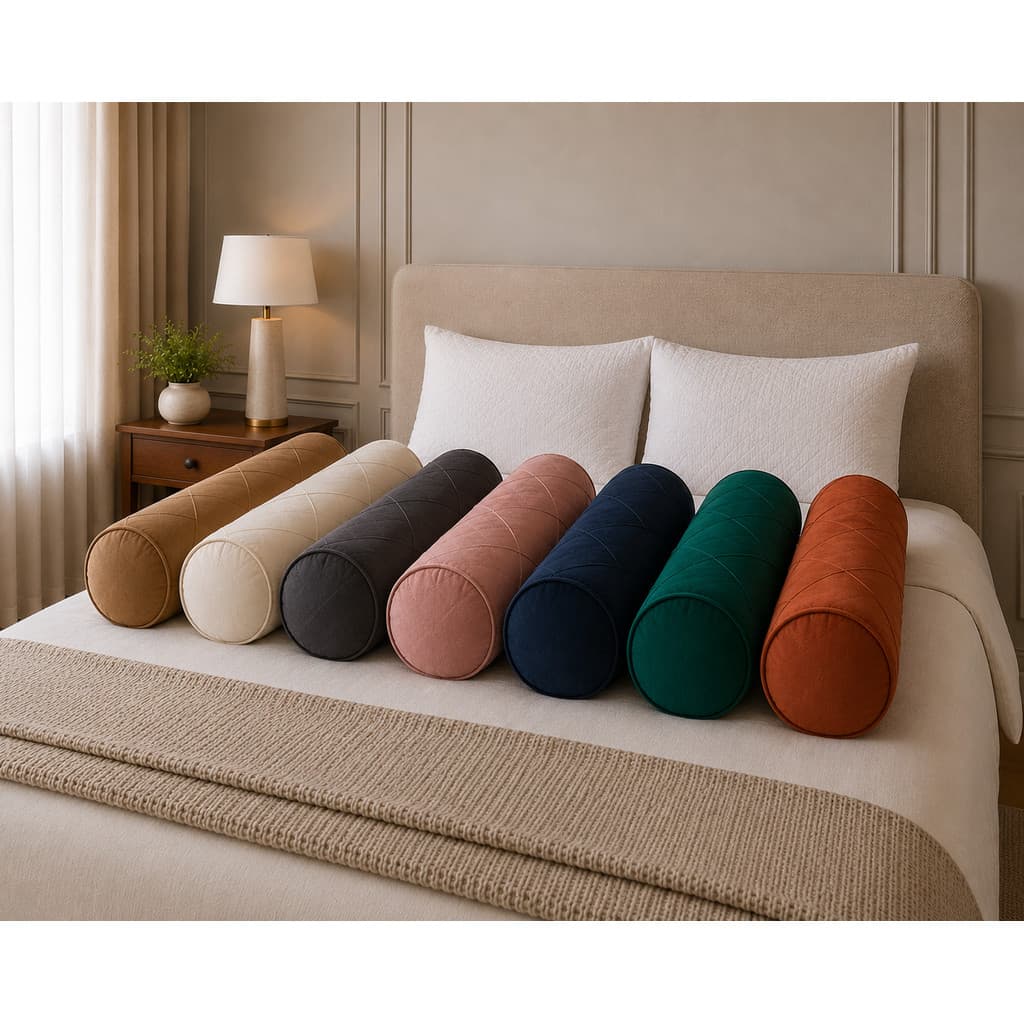 Kit 2 Capas para Rolo Decorativo Cama King Size Suede Veludo