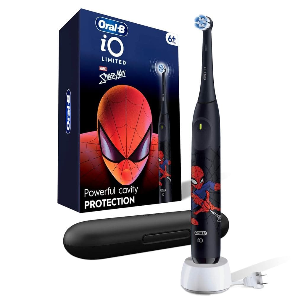 Escova de Dentes Elétrica Recarregável Oral-B iO Kids Limited, Homem-Aranha, com 1 Cabeça de Escova Gentle Care - Sensor