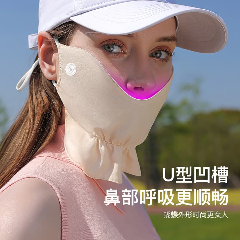 Máscara protetora solar de golfe feminino proteção facial pescoço proteção véu esportes ao ar livre máscara guarda-sol A