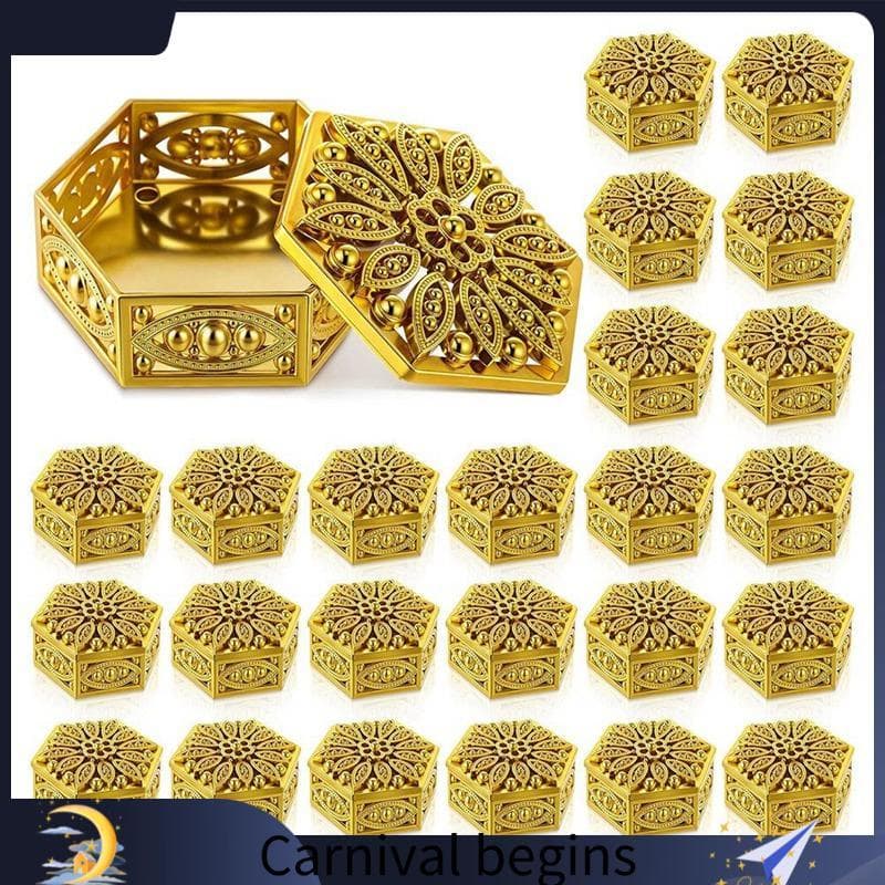 [eileenj3] Caixa Hexagonal Para Pooja-24 Unidades De Presentes De Retorno Indianos Ocos Em Massa , Recipientes Decorativ