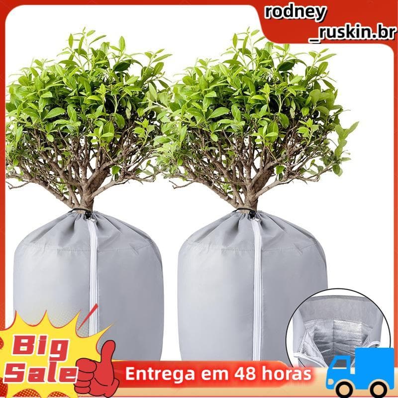 Vaso De Proteção De Inverno Para Plantas , 2 Peças-17.7x19.6 Polegadas , Saco Vasos De Flores-Capa De Planta Com Cordão