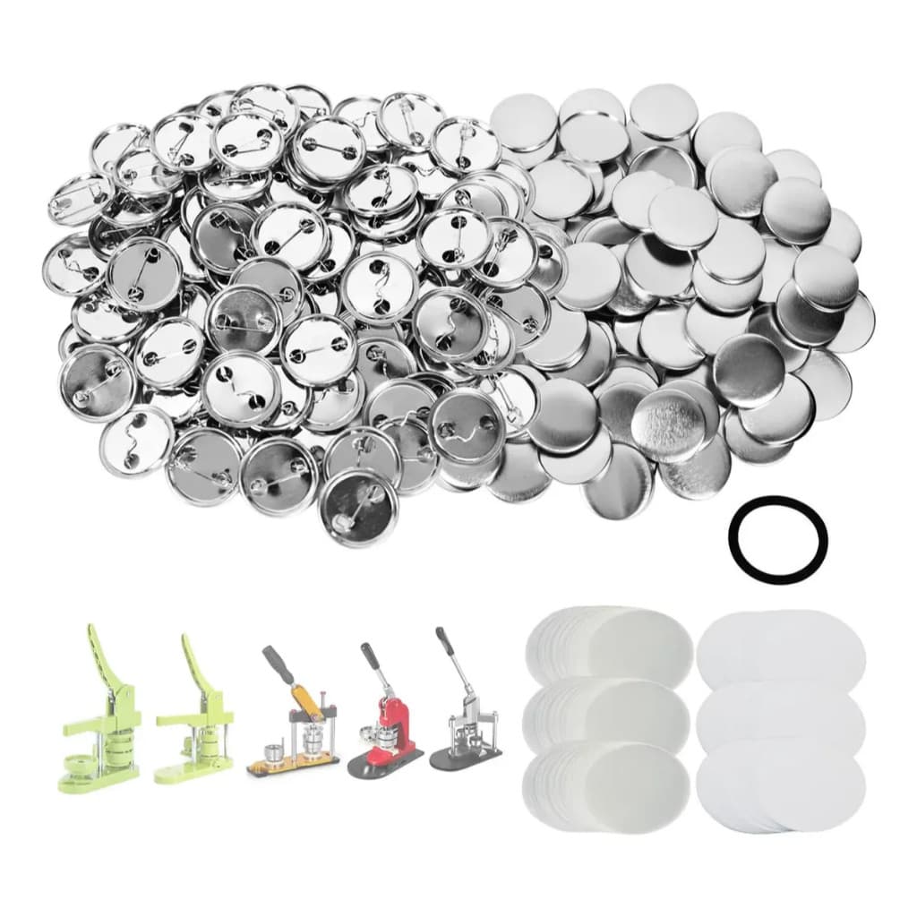 32mm Branco Pins E Bottons 100 Kits Broche De Ferro Para Mecolour Máquina De Button