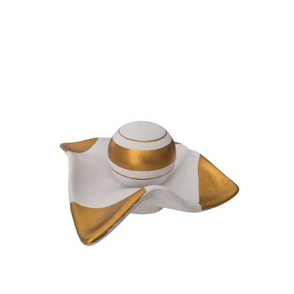 Centro de Mesa Decorativo Em Cerâmica Bandeja e Esfera Enfeite de Sala Rack Nichos enfeites elegante