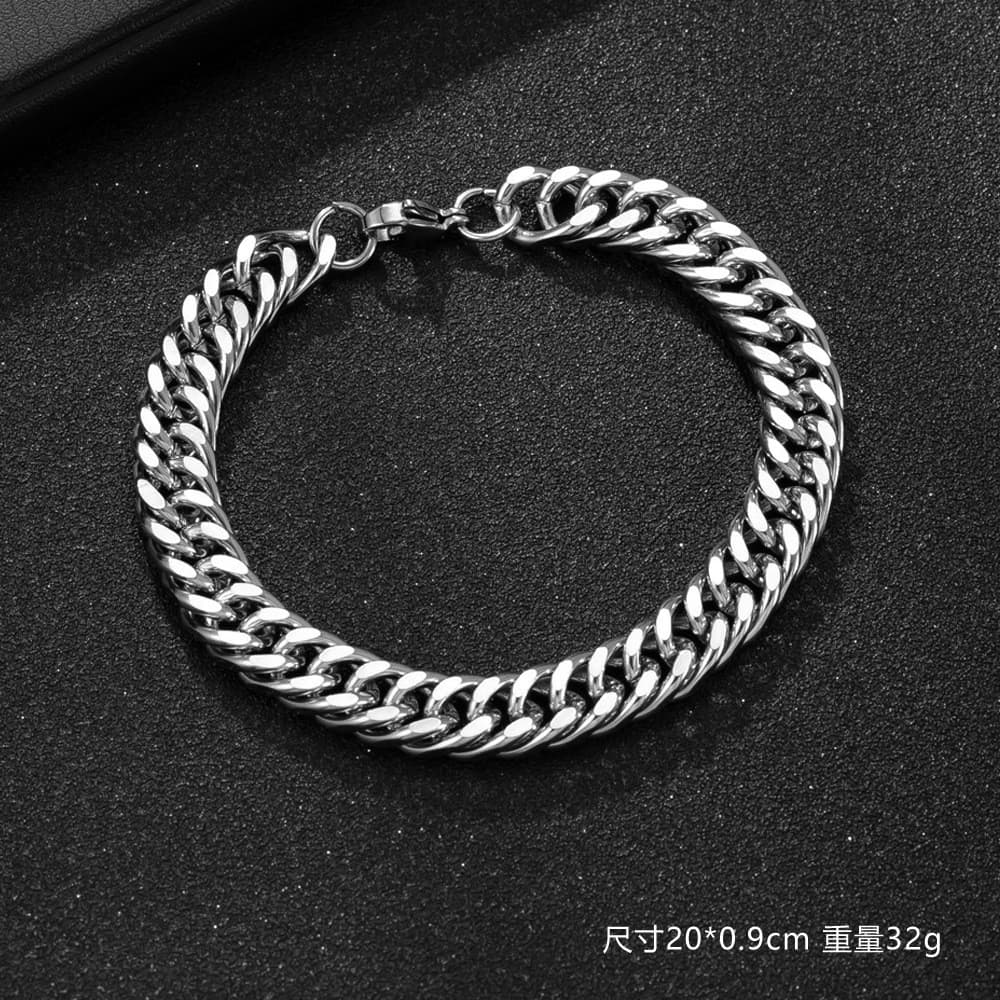 Corrente cubana estilo hip-hop em aço titânio, corrente torcida com fecho lagosta, pulseira preta, joia masculina em aço