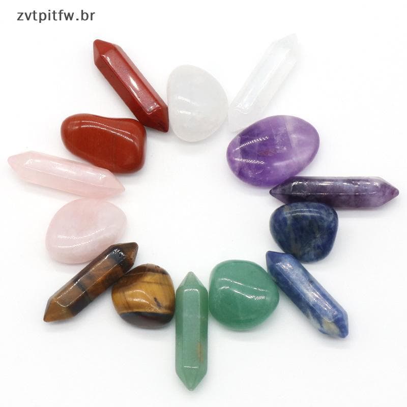 ZVT 14 Peças De Pedra De Cura Energética De Sete Chakras , Ornamentos De Pedras Preciosas De Cristal Natural , Presentes