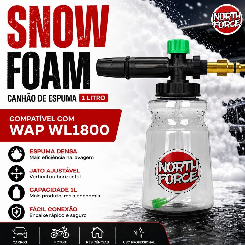 Snow Foam 1L Canhão de Espuma para Lavadora WAP WL1800