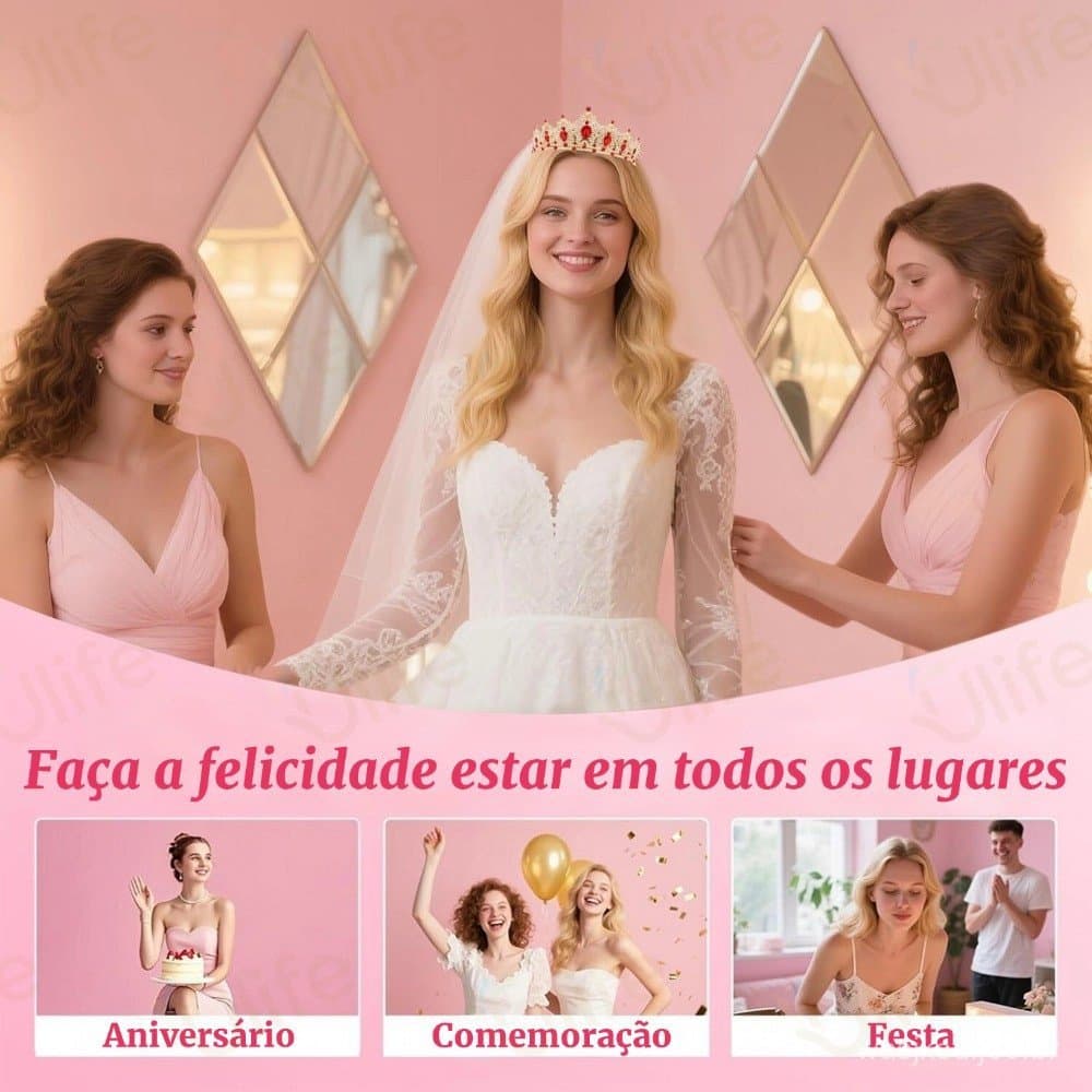 Tiara Barroca Nupcial , Coroa De Casamento De Cristal Europeu Para Acessórios Dr ess De Casamento UF