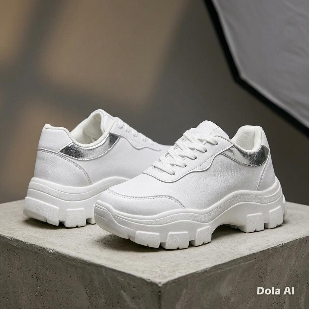 Tênis Feminino Estilo Chunky Plataforma casual trabalho Sola Alta Moderno Confortáve Macio
