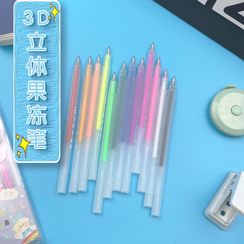 Caneta Gel 3D Criativa para Estudantes, Desenho DIY, Capa de Telefone, Caneta Gel Cerâmica MDFH