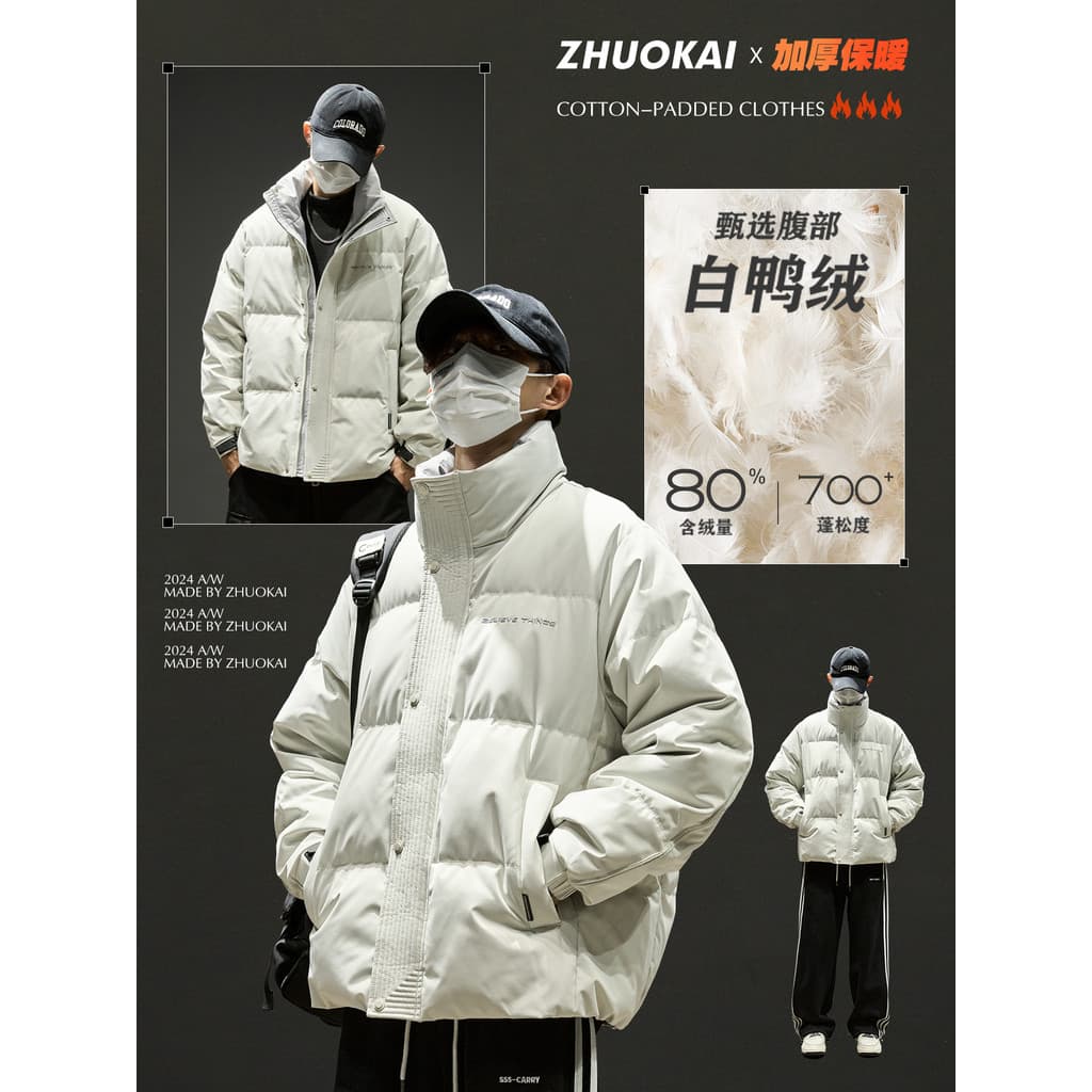 2025 novo estilo jaqueta masculina inverno gola alta jaqueta térmica acolchoada meninos jaqueta espessada jaqueta acolch