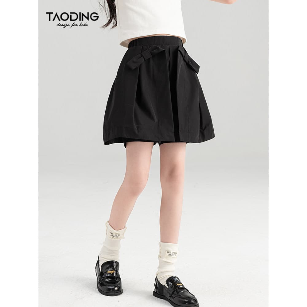 Taoting meninas Shorts verão 2024 novo estilo médio grande crianças casual solto arco moda calças casuais versão coreana