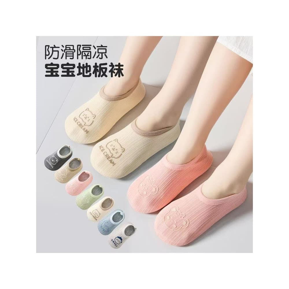 Meias de chão do bebê verão estilo fino crianças interior antiderrapante resfriamento infantil criança sapatos casa sand