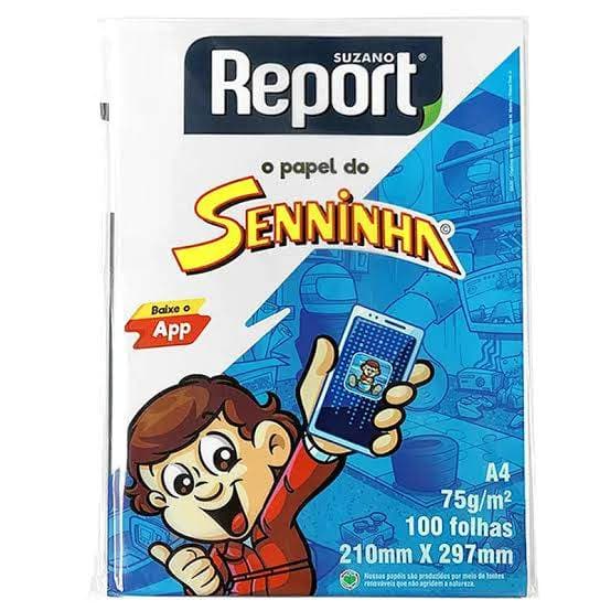 Papel A4 Branco 75g 100 Folhas Report Seninha Sulfite