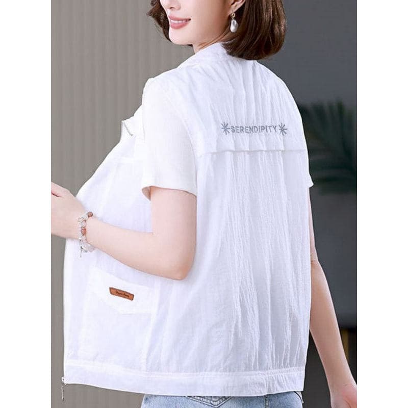 Colete feminino jogo exterior 2026 novo estilo All-match colete solto estilo ocidental redução de idade Mo de meia-idade