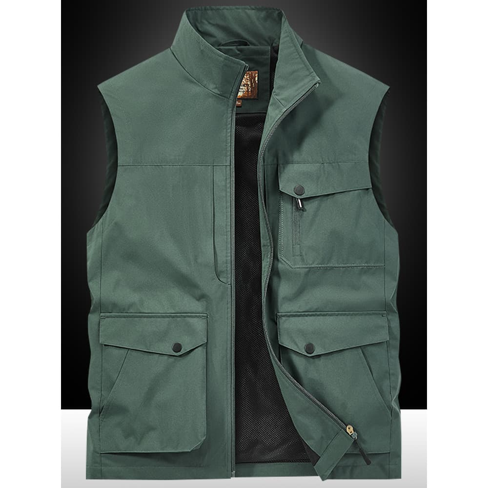 Outono colete masculino viagem ao ar livre pesca colete de secagem rápida Casual solto tamanho grande meia-idade Multi-s